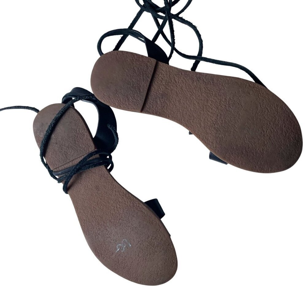 Madewell Womens Black Leather Lace-Up Sandals Size 7 - Picture 3 of 5